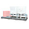 Bac de rétention Bauer AWA 32, acier galvanisé à chaud, L 3850 x l 1460 x H 780 mm, 1000 l, pour 3 IBC de 1000 l, 2 rehausses de soutirage, 1 caillebotis