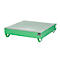 Bac de rétention en acier avec caillebotis, 1200 x 1200 mm, vert RAL 6011