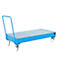 Bac de rétention en acier avec roulettes + poignée, 1800 x 800 mm, bleu RAL 5012
