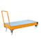 Bac de rétention en acier avec roulettes + poignée, 1800 x 800 mm, orange RAL 2000