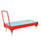 Bac de rétention en acier avec roulettes + poignée, 1800 x 800 mm, rouge RAL 3000