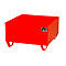 Bac de rétention en acier sans caillebotis, 800 x 800 mm, rouge RAL 3000