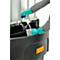 Bac de rétention IBC, polyéthylène, 1100 L, 1500 kg, bac de soutirage et panneau perforé en PE, avec garde au sol