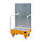 Bac de rétention mobile LPW 60-2, avec panneau perforé, en acier, capacité 2 fûts de 60 L, orange