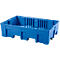 Bac de rétention, pour 2 fûts de 200 l, avec ouvertures pour transpalette, L 865 x P 1245 x H 350 mm, sans grille, polyéthylène, bleu