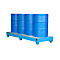 Bac de rétention série 2000 - acier - 1000 litres - pour 3 fûts de 200 l - L 2400 x l. 800 x H 250 mm - avec caillebotis - bleu RAL 5012