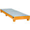Bac de rétention série 2000 - acier - 1000 litres - pour 3 fûts de 200 l - L 2400 x l.800 x H 250 mm - avec caillebotis - orange RAL 2000