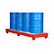 Bac de rétention série 2000 - acier - 1000 litres - pour 3 fûts de 200 l - L 2400 x l. 800 x H 250 mm - avec caillebotis - rouge RAL 3000