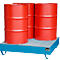 Bac de rétention série 2000 - acier - 216 litres - pour 4 fûts de 200 l - L 1200 x l. 1200 x H 285 mm - avec caillebotis - bleu RAL 5012