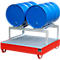 Bac de rétention série 2000 - acier - 216 litres - pour 4 fûts de 200 l - L 1200 x l. 1200 x H 285 mm - avec caillebotis - rouge RAL 3000
