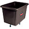 Bac de transport Rubbermaid Cube Truck, 0,23 m³, jusqu'à 136 kg, avec roulettes, noir