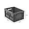 Bac Euro pliable 4322, sans couvercle, pour le transport et la manutention, volume 20,3 L, gris