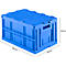 Bac Euro pliable FK E-D-6320-2, avec couvercle, 64 L, bleu