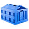 Bac pliable dimensions Euro FK 8450, avec couvercle, 173 L, bleu