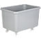Bac rectangulaire, plastique, mobile, 340 L, gris