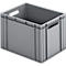 Bac Ringoplast Euro Box - adapté aux inserts pour bac - l. 400 x P 300 x H 273 mm - poignées ouvertes - gris