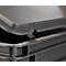 Bacs aux normes européennes série EF 6320, capacité 63,7 l, poignée traversante, gris fer, couvercle inclus, 3 pièces