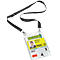 Badges A6 avec cordon textile duo, 10 p., noir