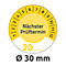 Badges de test Avery Zweckform prochaine date 20xx, Ø 30 mm, film PVC sur papier, jaune