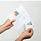 Badges visiteur - imprimable - perforation EURO sur le dessus - 86 x 97 mm - paquet de 100 p.