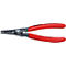 Gros plan d'une pince avec des poignées rouges et l'inscription Knipex.