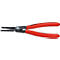 Gros plan sur une pince avec des poignées rouges et une tête noire. Le nom de la marque KNIPEX est visible.