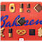 Red Bahlsen box with a variety of pastries, blue lettering and the print "Hermann Bahlsen Collection."
