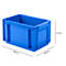 Bak in euro-maat EF 3170, van PP, inhoud 6,5 l, gesloten wanden, gesloten handgreep, blauw