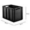 Bak in EURO-maat EF 6420, geleidend PP, L 600 x B 400 x H 420 mm, inhoud 83,8 l, open handgrepen, zwart