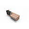 Balie Spezia, opbergplek, links, B 3060 x D 1125 x H 1130 mm, ieppatroon/leder grijs