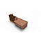 Balie Spezia, opbergplek, links, B 3060 x D 1125 x H 1130 mm, notenhout-Canaletto-patroon/leder bruin