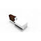 Balie Spezia, opbergplek, links, B 3060 x D 1125 x H 1130 mm, wit/leder bruin