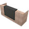 Balie Spezia, recht, B 2460 x D 880 x H 1130 mm, ieppatroon/leder grijs