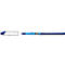Blue Schneider ballpoint pen. The tip is protected with a blue cover.