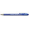 Blauwe balpen met zilveren punt. Opschrift: Paper Mate Flexgrip Ultra 1.0M.
