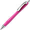 Een roze balpen van Schneider, met zilveren details. De pen zegt "Schneider Slider Rave XB."