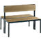 Banc Basic Plus, 2 côtés, dossier, sans porte-chaussures, châssis 4 pieds gris noir RAL 7021, L 1000 mm, chêne Ser.