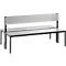 Banc Basic Plus, 2 côtés, dossier, sans porte-chaussures, châssis 4 pieds gris noir RAL 7021, L 1500 mm, chêne Ser.
