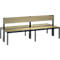 Banc Basic Plus, 2 côtés, dossier, sans porte-chaussures, châssis 4 pieds gris noir RAL 7021, L 1960 mm, chêne Ser.
