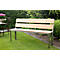 Banc de parc, en bois de garapa et structure en acier inoxydable, avec dossier L 1500 x P 300 x H 830 mm