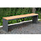 Banc de parc, en bois de garapa et structure en acier inoxydable, sans dossier, L 2000 x P 300 x H 400 mm, gris pierre de lune