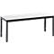 Banc de vestiaire Basic Plus, pour locaux humides, sans dossier, piétement à 4 branches gris noir RAL 7021, sans grille à chaussures, L 1000 mm, décor blanc