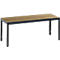 Banc de vestiaire Basic Plus, pour locaux humides, sans dossier, piétement à 4 branches gris noir RAL 7021, sans grille à chaussures, L 1000 mm, décor chêne Serrano