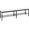 Banc de vestiaire Basic Plus, pour locaux humides, sans dossier, piétement à 6 branches gris noir RAL 7021, avec grille à chaussures, L 1500 mm, décor blanc