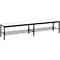 Banc de vestiaire Basic Plus, pour locaux humides, sans dossier, piétement à 6 branches gris noir RAL 7021, avec grille à chaussures, L 1960 mm, décor blanc