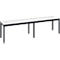 Banc de vestiaire Basic Plus, pour locaux humides, sans dossier, piétement à 6 branches gris noir RAL 7021, sans grille à chaussures, L 1500 mm, décor blanc