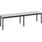 Banc de vestiaire Basic Plus, pour locaux humides, sans dossier, piétement à 6 branches gris noir RAL 7021, sans grille à chaussures, L 1500 mm, décor gris argenté