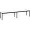Banc de vestiaire Basic Plus, pour locaux humides, sans dossier, piétement à 6 branches gris noir RAL 7021, sans grille à chaussures, L 1960 mm, décor blanc