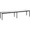 Banc de vestiaire Basic Plus, pour locaux humides, sans dossier, piétement à 6 branches gris noir RAL 7021, sans grille à chaussures, L 1960 mm, décor gris argenté