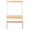 Banc de vestiaires avec dossier et crochets L 1000 mm